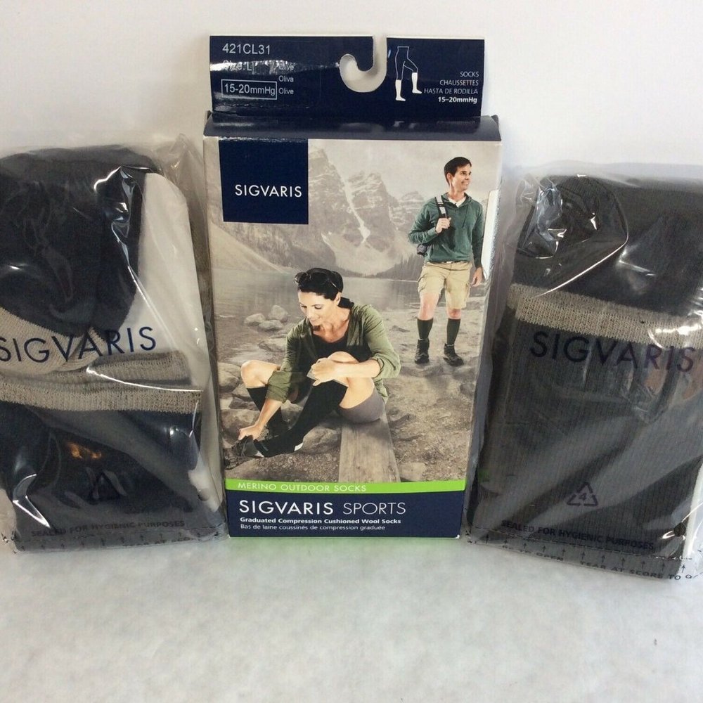 Sigvaris Compression Merino wool olive Sz S socks